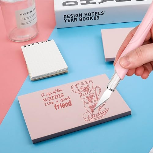 Miniatura 27 de Paquete de 6 bloques de linóleo de goma de color rosa pálido de 8 x 6 pulgadas, ladrillo tallado de goma, bloques de linóleo para proyectos