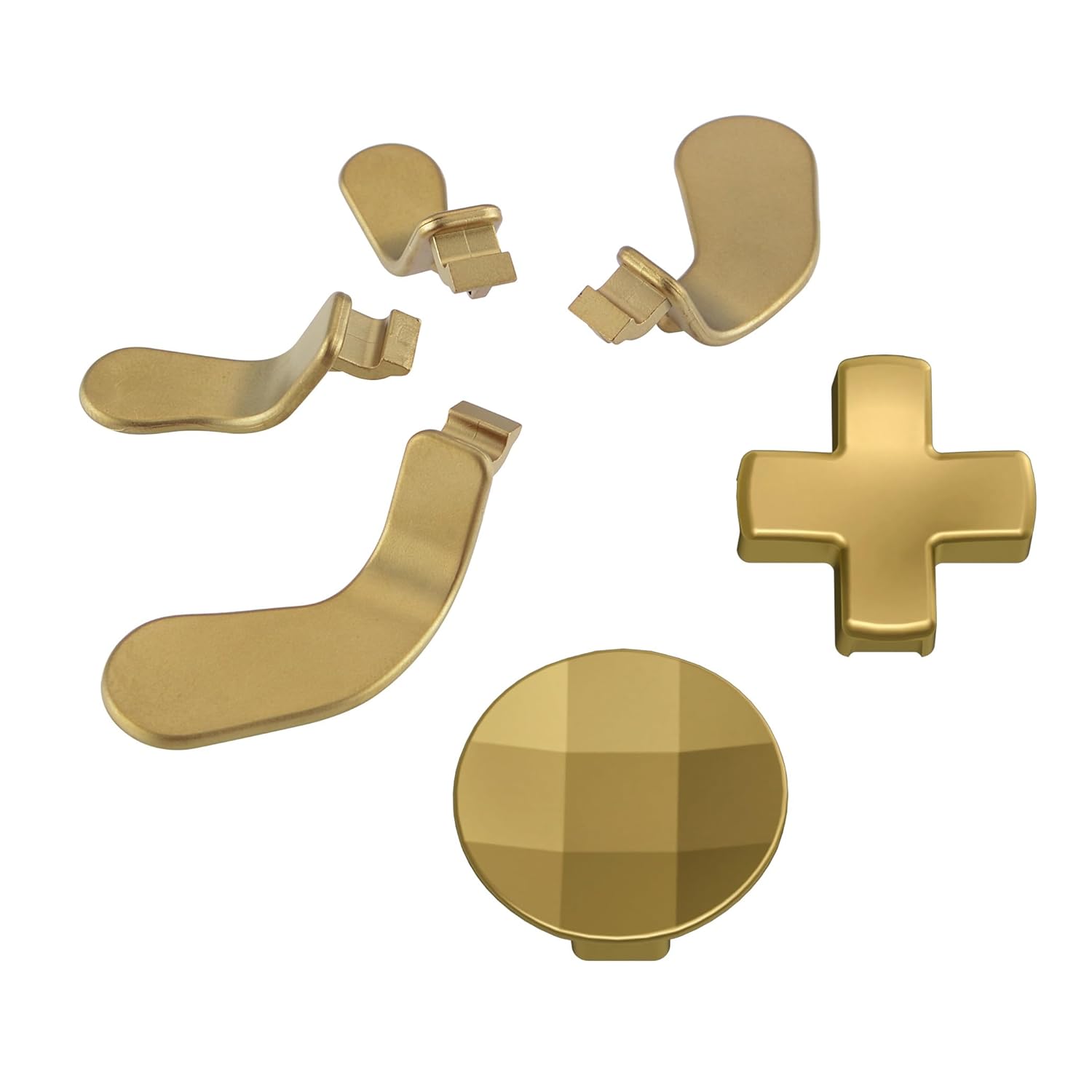 eXtremeRate 6 in 1 Magnetic Metal Stainless Steel D-pads + Replacement Back Paddles for Xbox One Elite Series 2 Controller, Elite Series 2 Core Controller - Metalic Gold