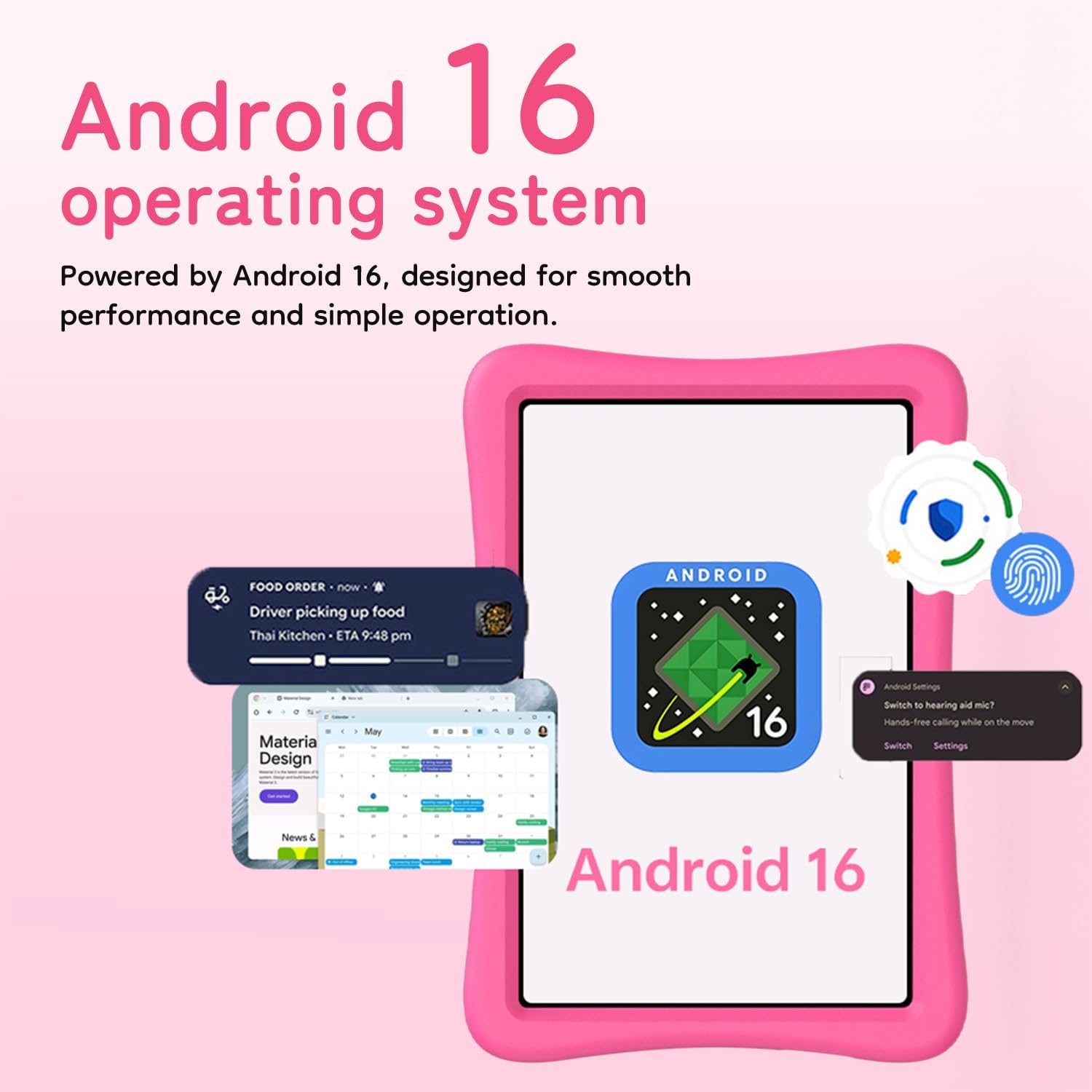 Kids Tablet 10 Inch, Android Tablets Toddler Tablet with Parental Controls, 20GB Ram 32GB ROM 1TB Expandable, Dual Camera, 6000mah WiFi 6, Shockproof Eva Case Pink