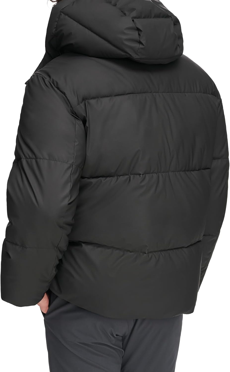 DKNY Men's Quilted Tech Hooded Puffer