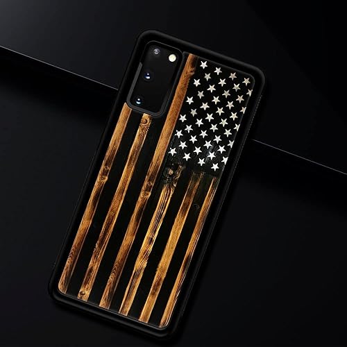 Miniatura 6 de DJSOK Funda compatible con Samsung Galaxy S20 Plus, diseño clásico de patrón de bandera antigua de grano de madera para hombres, niños y niñas,