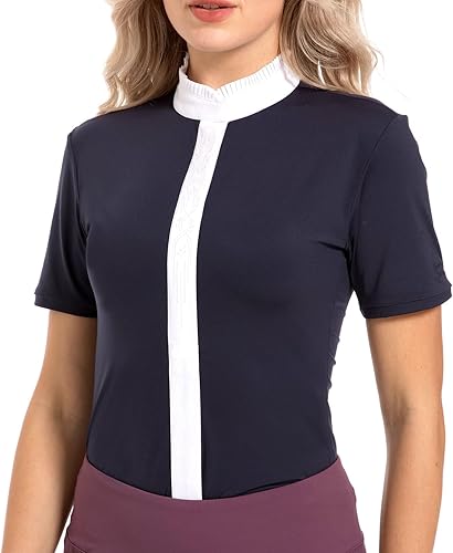 Harrison Howard Camiseta ecuestre de manga corta para mujer, camiseta de equitación, camiseta deportiva para el sol