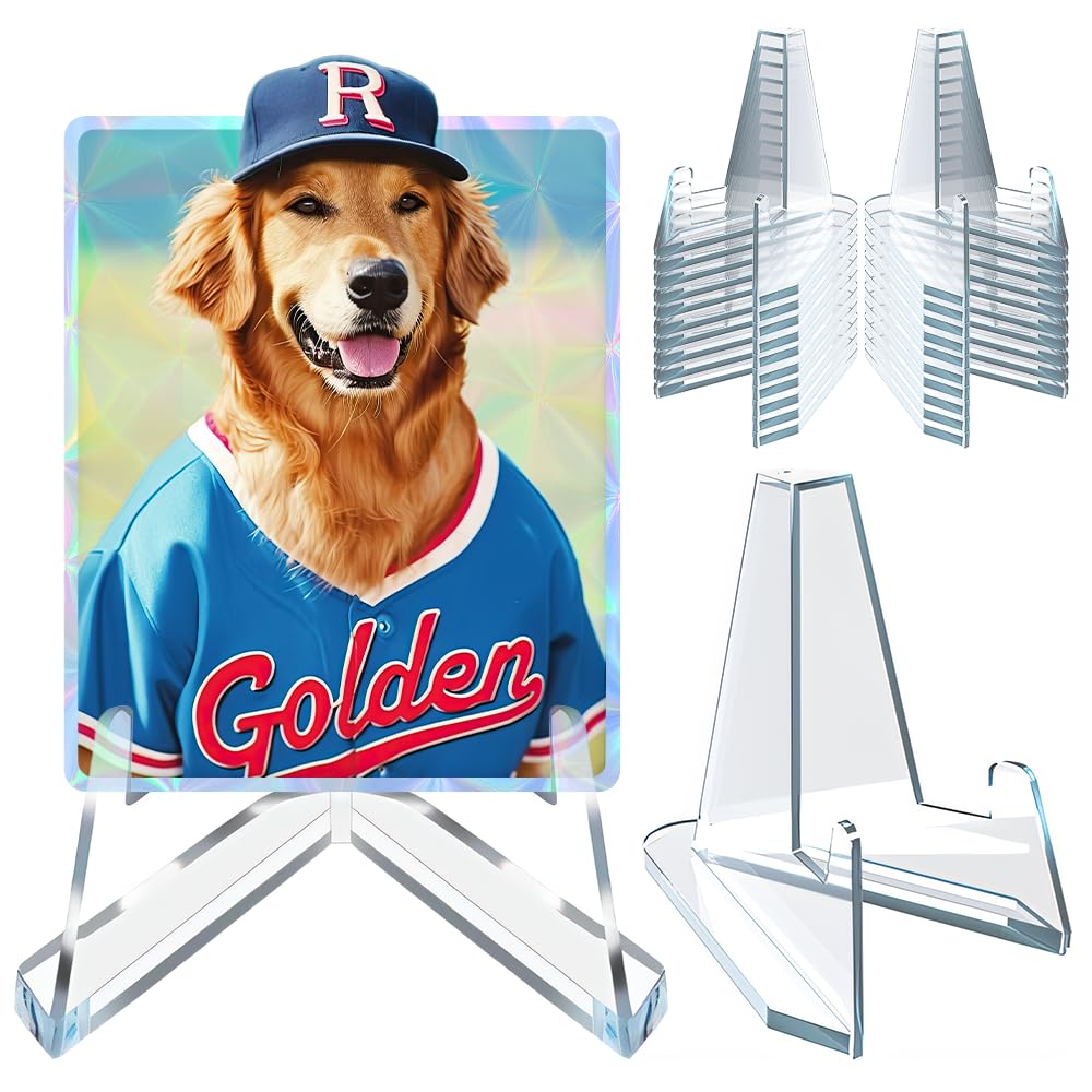 20 Pack Card Display Stand Acrylic Easel Card Display Sports Card Holder Stand Graded Psa Card Display Trading