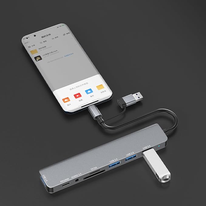 USB C Docking Station USB3.0 2.0 Carga Rápida PD100W Lector de Tarjetas miniatura 3