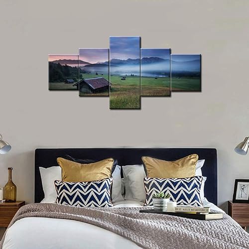 Vista 161 de Paisaje de 5 piezas pintura sobre lienzo