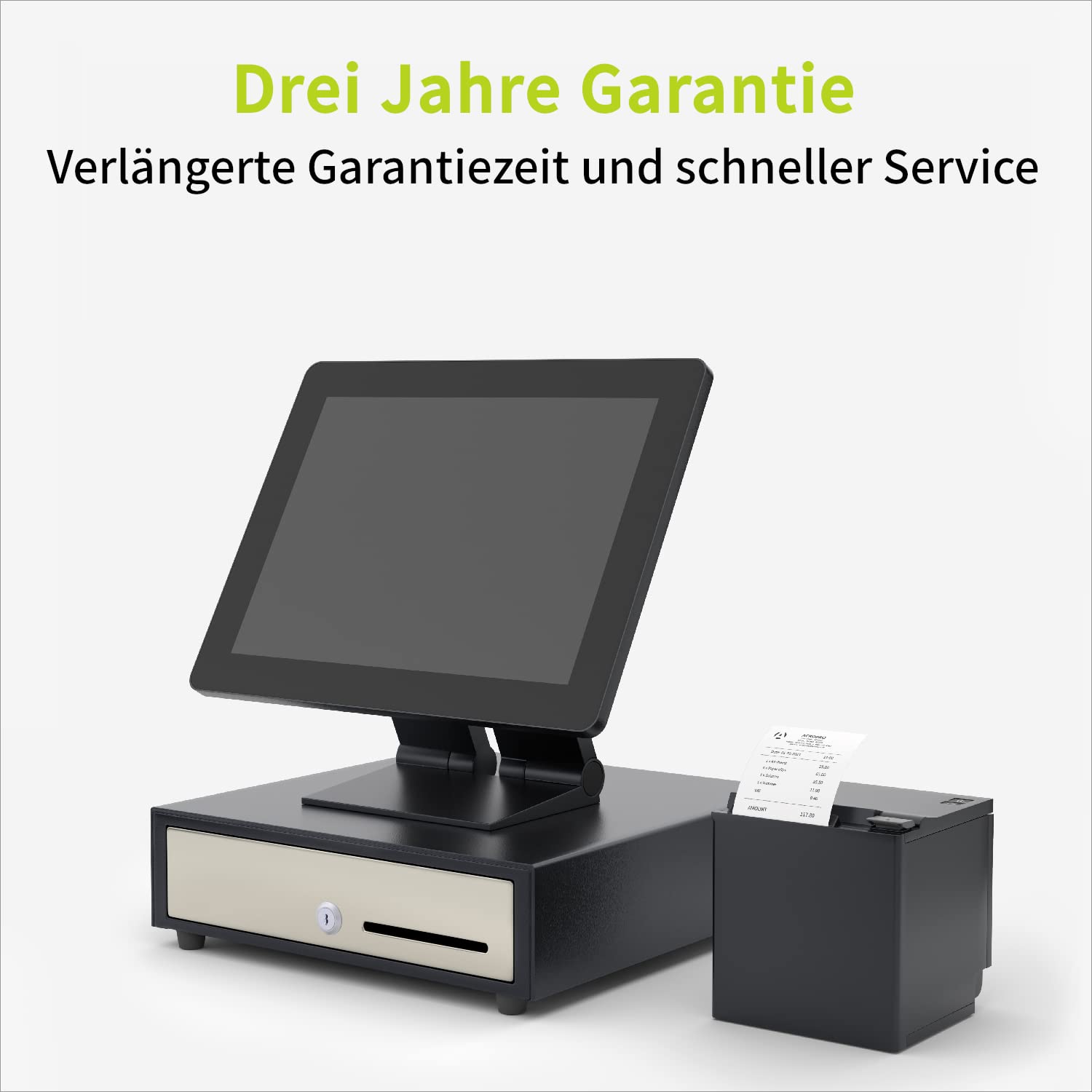 ACROPAQ Kassenschublade 33 x 33 cm Manuell Push Öffnung Unterbau Schwarz Edelstahlfront