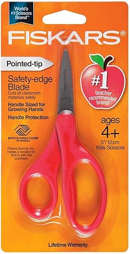Miniatura 8 de Tijeras clásicas para niños, de punta roma, 5 pulgadas, los colores pueden variar, 100% poliéster, 1