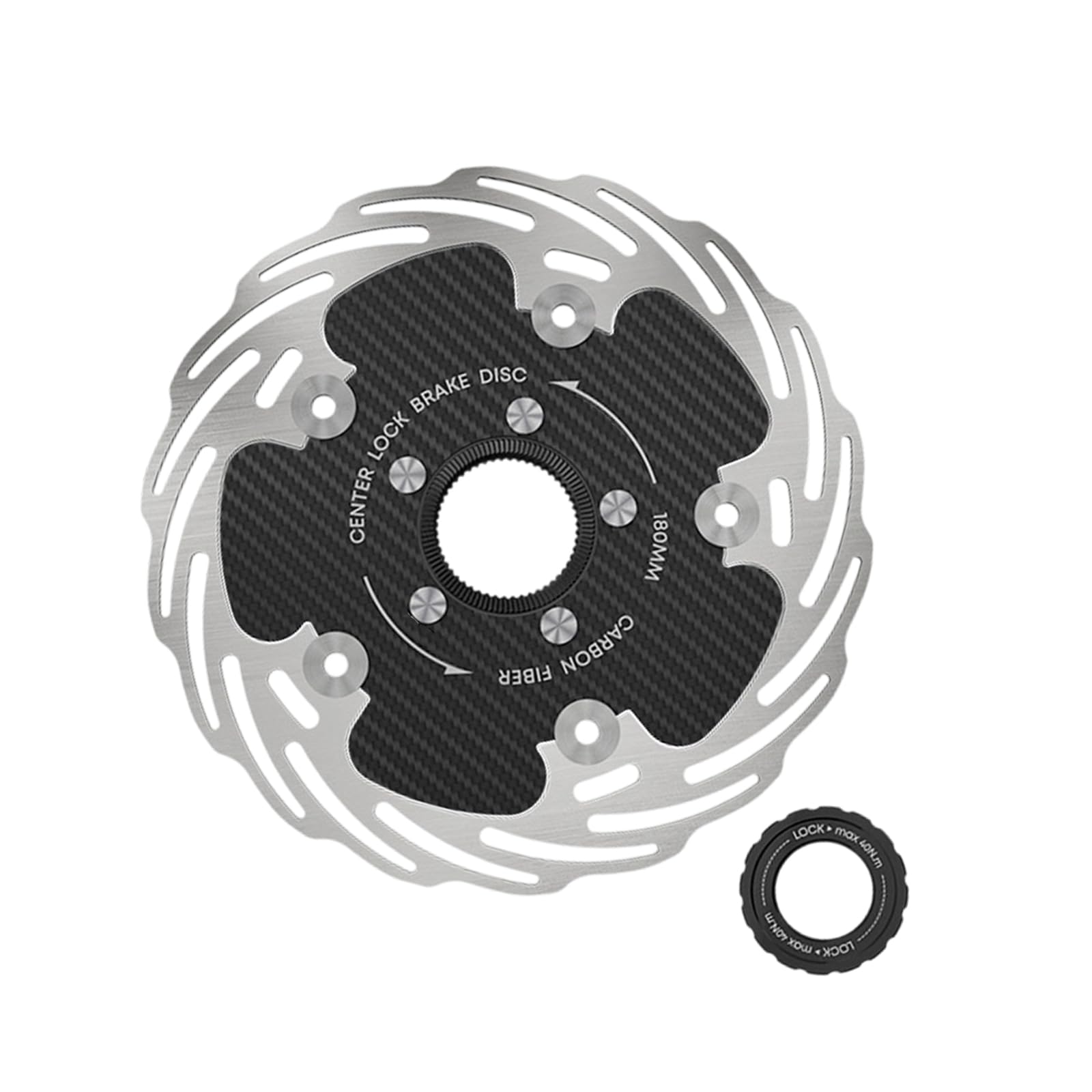 Rotor de frenos de disco de bicicleta de montaña mecanizado con precisión, espesores de 1, 8 mm, diseño híbrido de carbono para gran potencia de frenado, anillos de acero inoxidable livianos, rotor