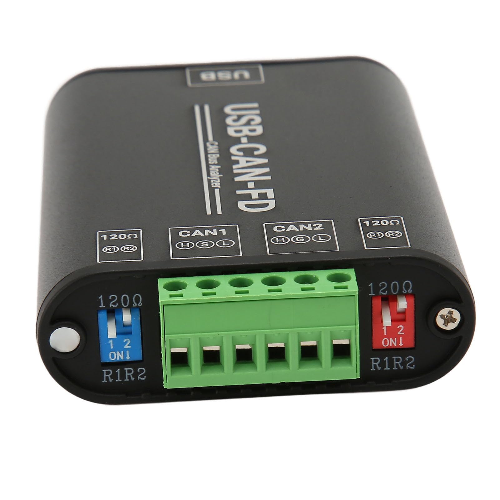 KUIDAMOS Adaptador USB a Can FD para Transmisión y Análisis de Datos Diseño Industrial Compacto con Dos Interfaces Independientes Aleación de Aluminio 96 X 104 X 70 Mm