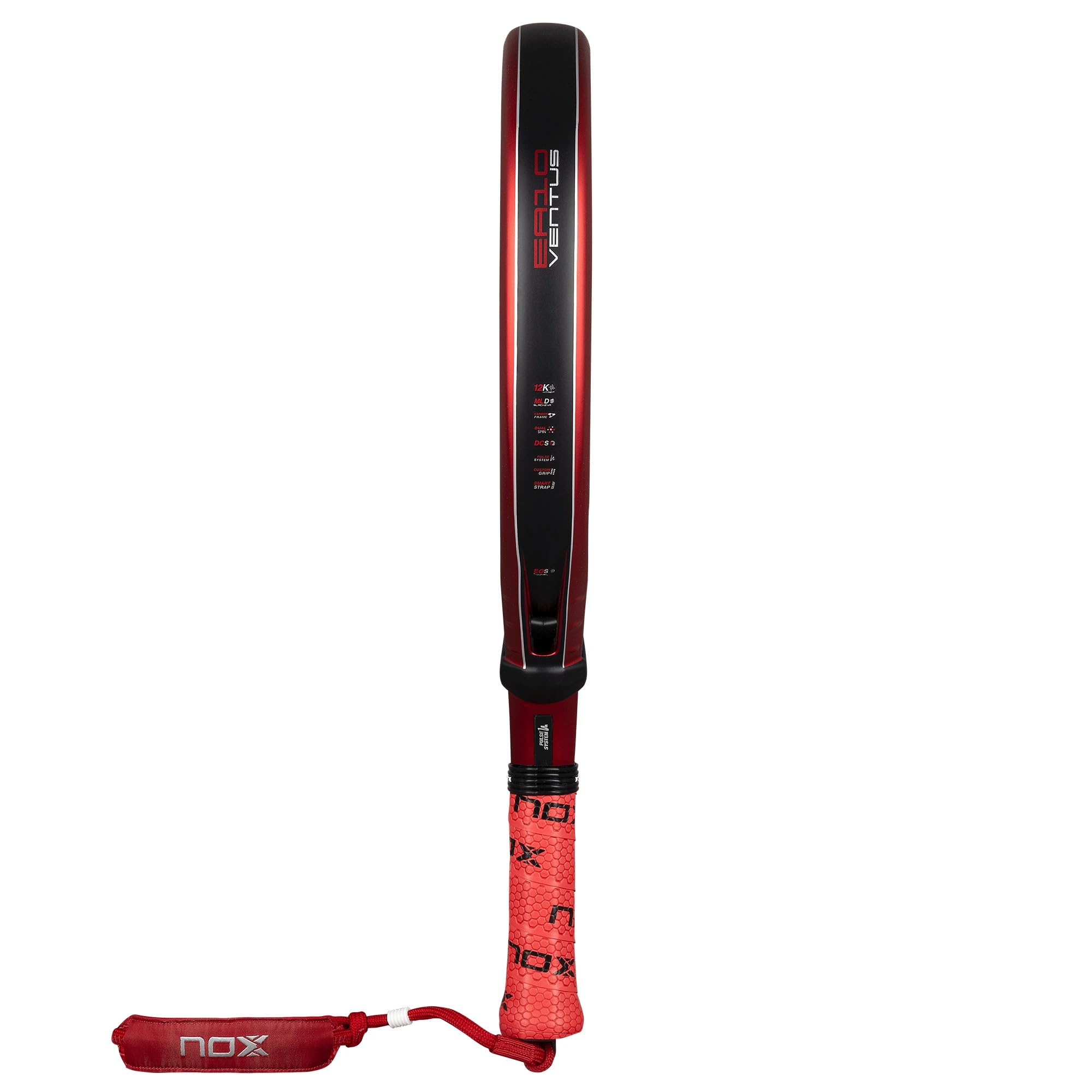 Nox Edu Alonso EA10 Ventus Hybrid 12K Xtrem Padel Rakieta, Czerwony/Czarny