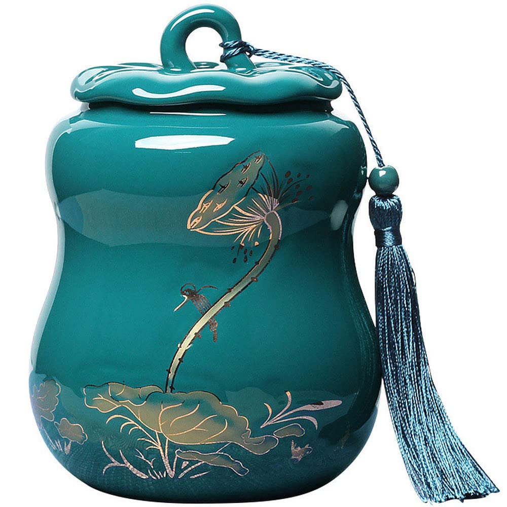 Kawy Ceramiczny słoik herbaty, zapieczętowany słoik do przechowywania słoik z fasolką kawy 15.4 cm herbata caddy ceramiczna kreatywna pieczętowana herbata słoik herbata herbata pudełko herbaty kung