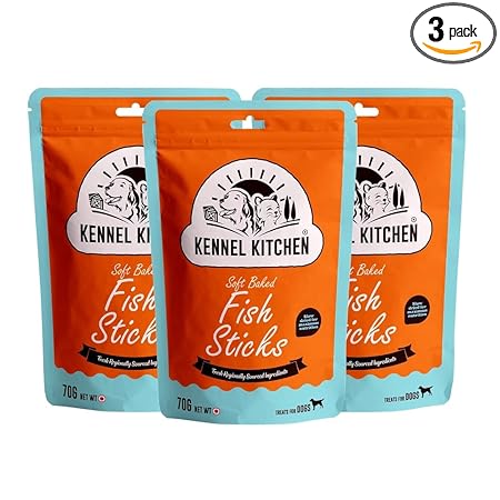 Kennel Kitchen Soft Baked Fish Sticks Treats for Dogs, 70g (Pack of 3)
