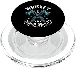Whiskey and Sharp Objects What Could go Wrong Axe Lumberjack PopSockets PopGrip for MagSafe