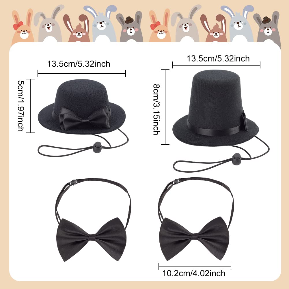 Cappello A Cilindro Con Cravatta Papillon Per Cani E Gatti – Accessorio Formale Nero Per Cosplay E Feste