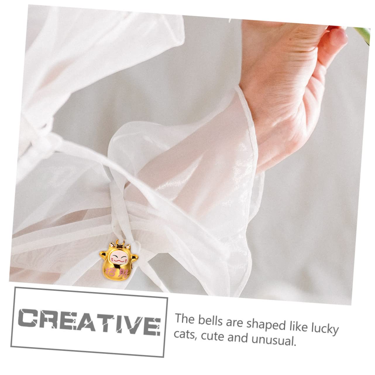 Didiseaon 8 Sets 6pcs Diy Color Bell Electroplating Bells Bulk Exquisite Cat Shape Bells for Decoration