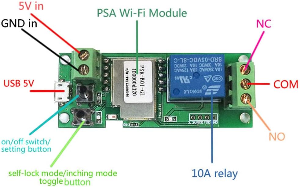 USB5V 1Channel WiFi Smart Home Remote Control Module for iOS/Android image 3
