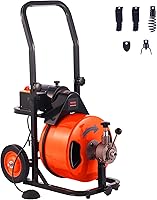 Vista 1 de VEVOR Máquina de limpieza de drenaje de 75 pies x 12 pulgada, alimentación automática de barrena de alcantarillado con 4 cortadores e interruptor