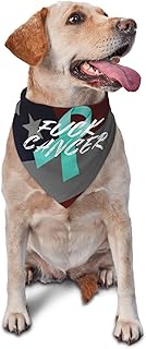 Ovarian Cancer Warrior Aweareness Ribbon Triangle Dog Bandana Scarf Accessories for Pet Bibs