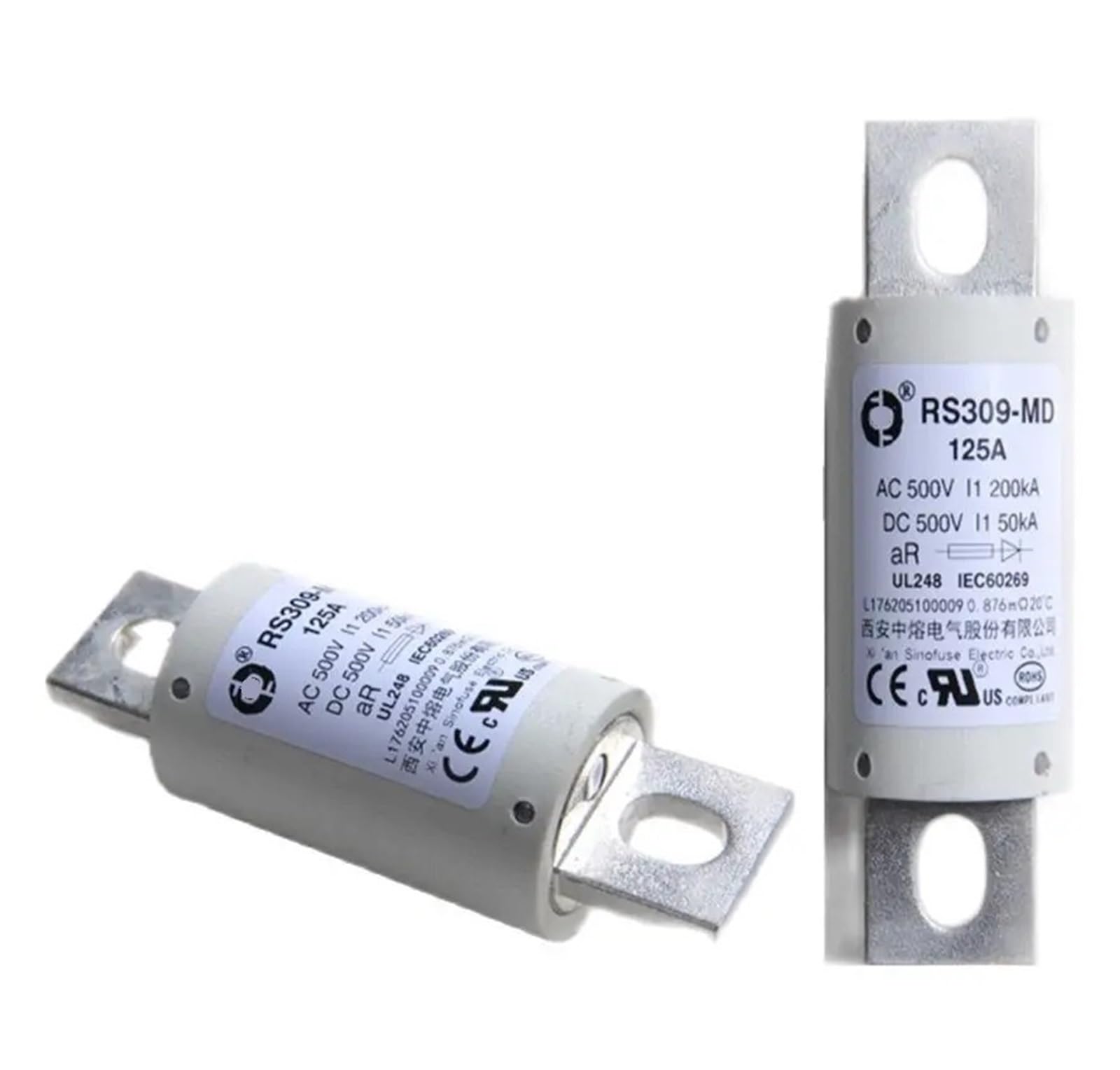 Fusible boulonné RS309-MD 150A 500V pour protection de circuit électrique