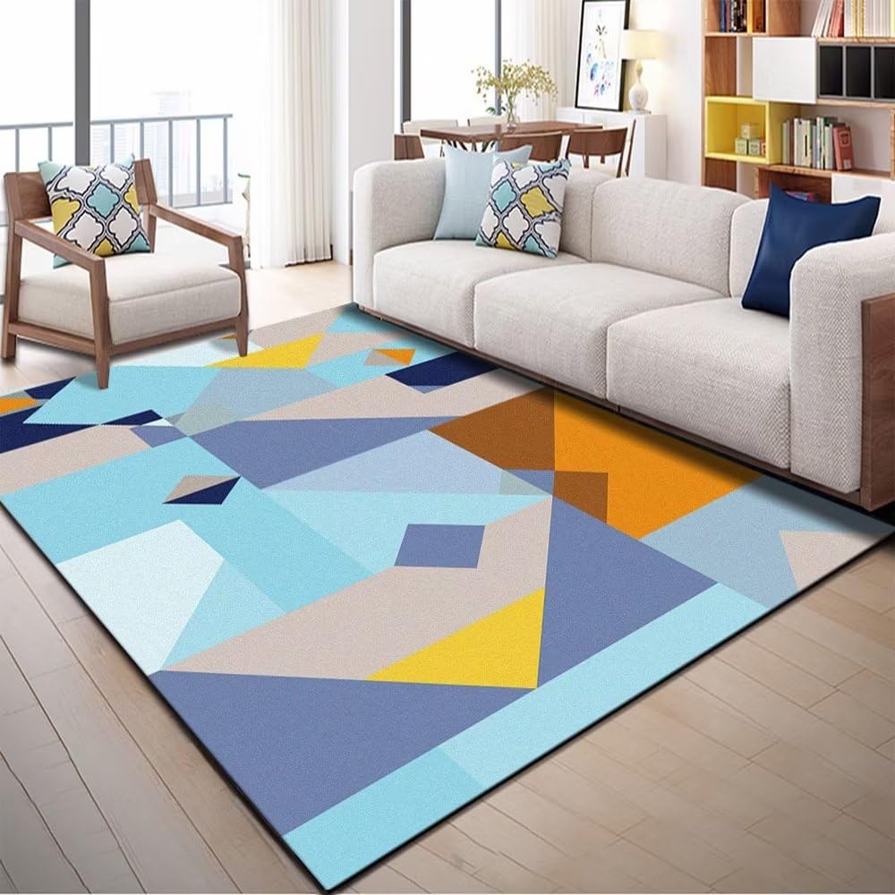 Alfombra Carretera Antideslizante geométrico Abstracto decoración hogar Alfombra 17 Azul Laminas Infantiles para habitacion Alfombra Niños Grande Alfombra de Juegos para niños alfombras niña10