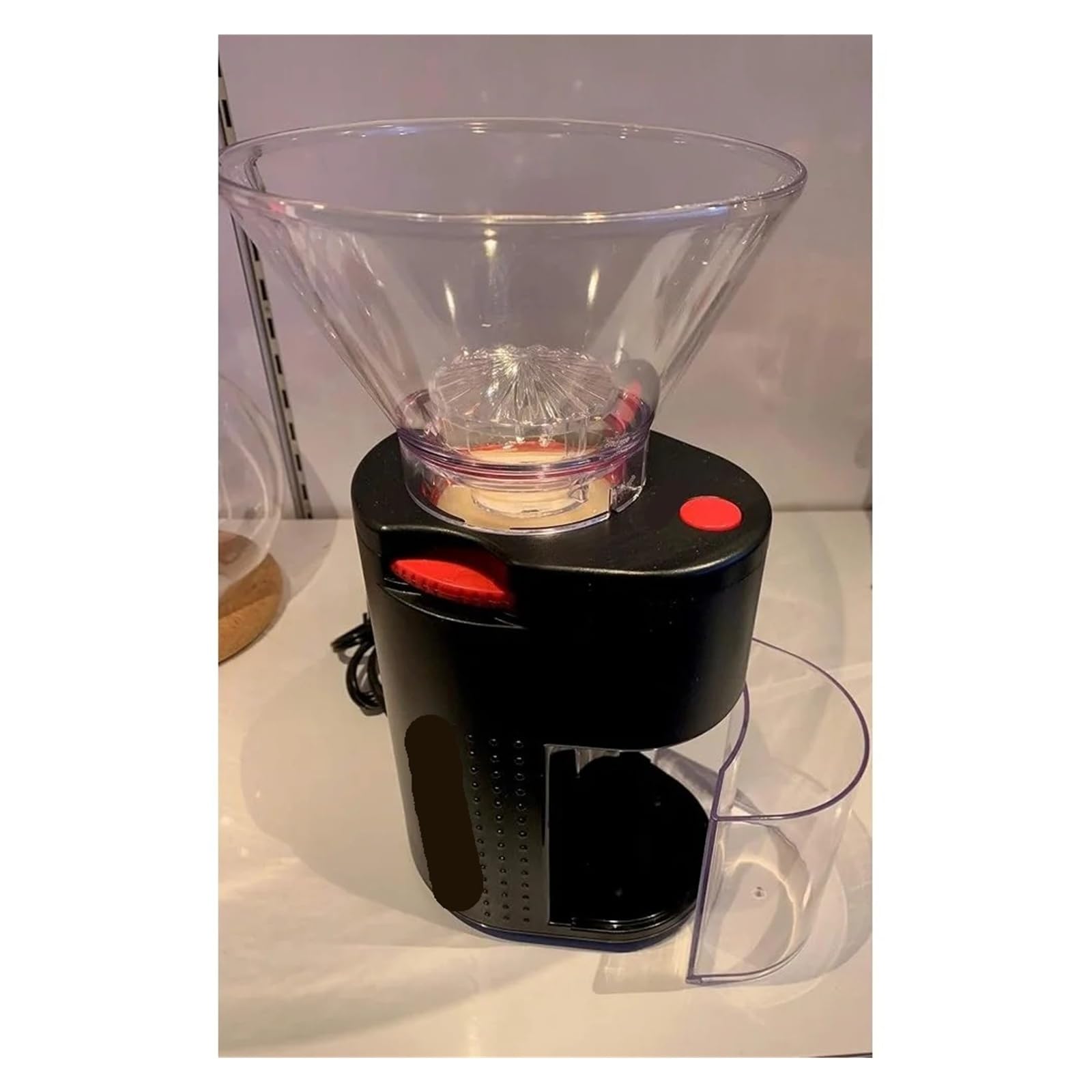 Molinillo de café eléctrico con muelas cónicas, silencioso y con molienda ajustable. Seguridad de uso