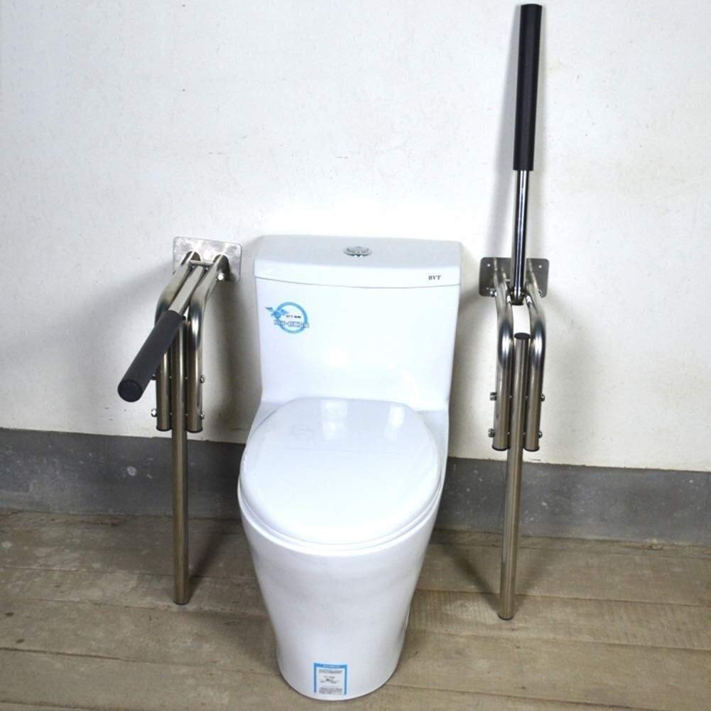Marco de aseo asideros de aseo Barra de apoyo for inodoro, barra de apoyo de seguridad for baño, plegable, estable, antideslizante, resistente al desgaste, acero inoxidable, temperatura normal