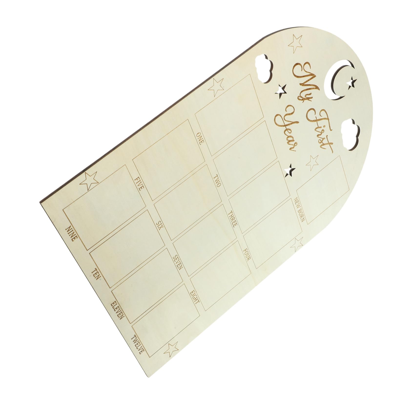 PRETYZOOM Baby Milestone Photo Board First Year Photo Display Wooden Board Photo Frame Babys First Year Photo Frame New Born Baby Picture Frame