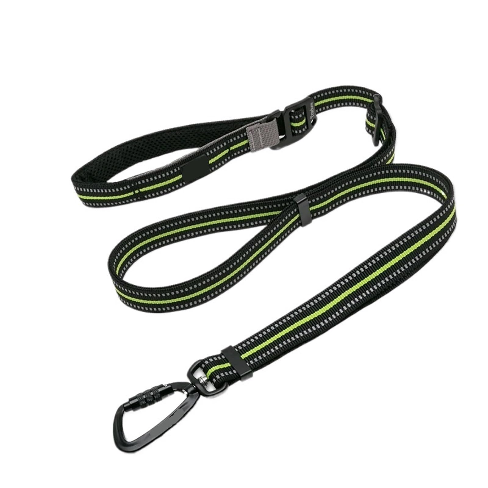 Laisse mains libres jaune néon en nylon réglable avec mousqueton pour l'entraînement du chien
