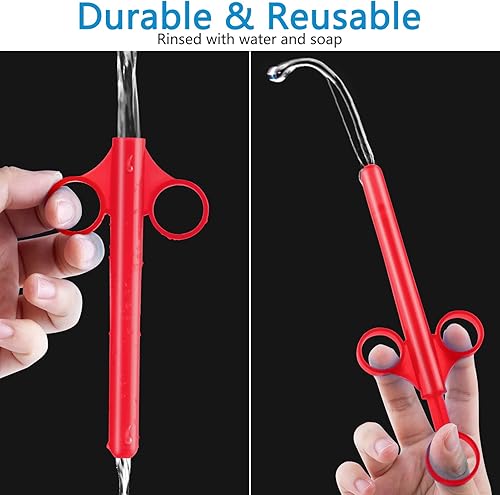 Miniatura 9 de Jeringas aplicadoras de lubricante lubricante, disparador de tubo de lubricante con tapa redondeada suave para hombres, mujeres y parejas, Blanco &