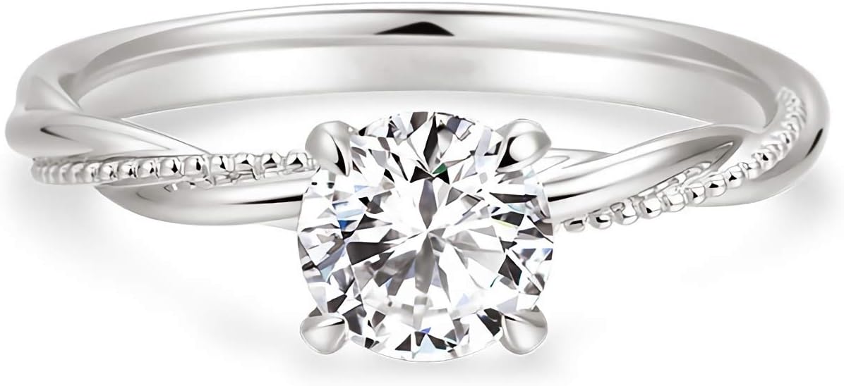 Moissanite engagement rings for women 3 style Platinum Plated Silver ring moissanite rings