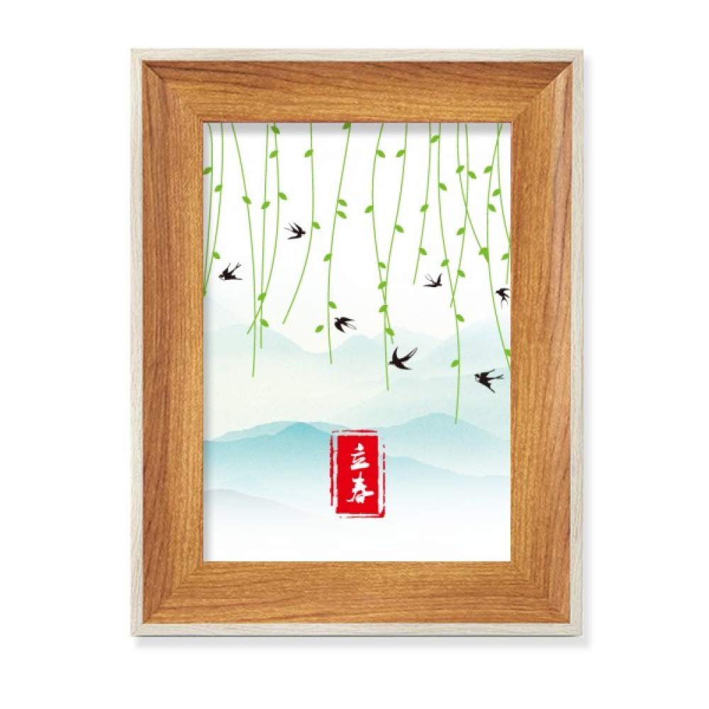 Cadre photo en bois Vingt-Quatre Termes Solaires pour décoration intérieure