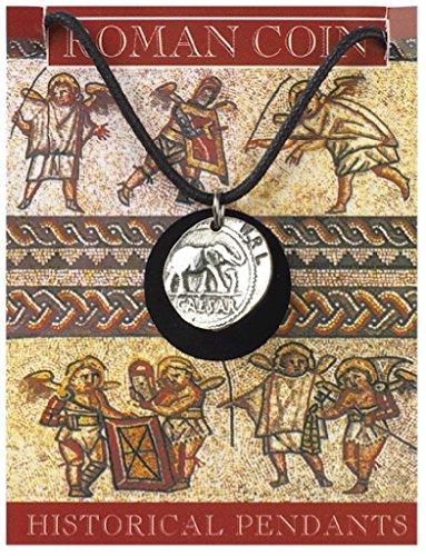 Roman Coin Caesar Denarius ciondolo color argento