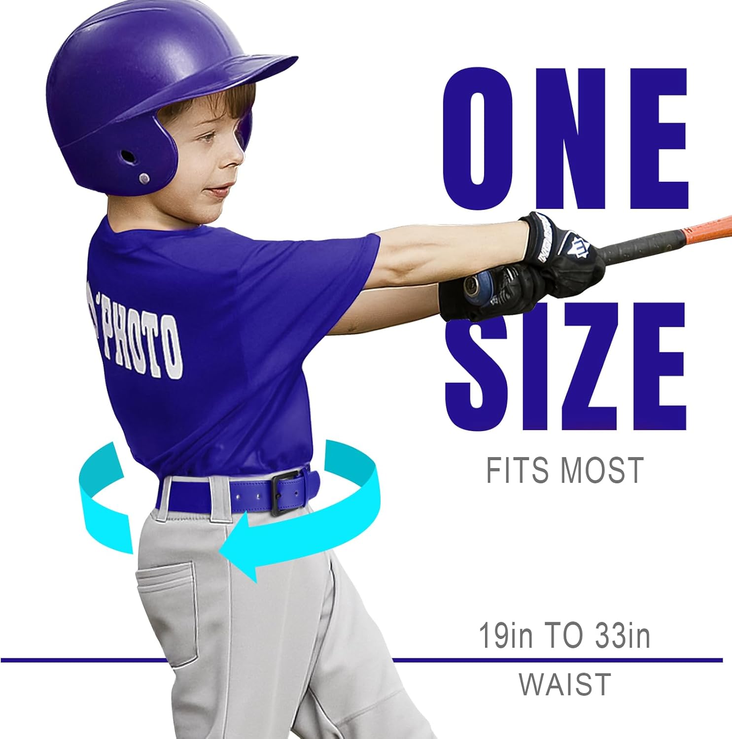 WERFORU Baseball Socks and Non-Metal Nickel-Free Belt-Adjustable Belt with Non-allergic Plastic Buckle Softball Socks for kid - Image 3