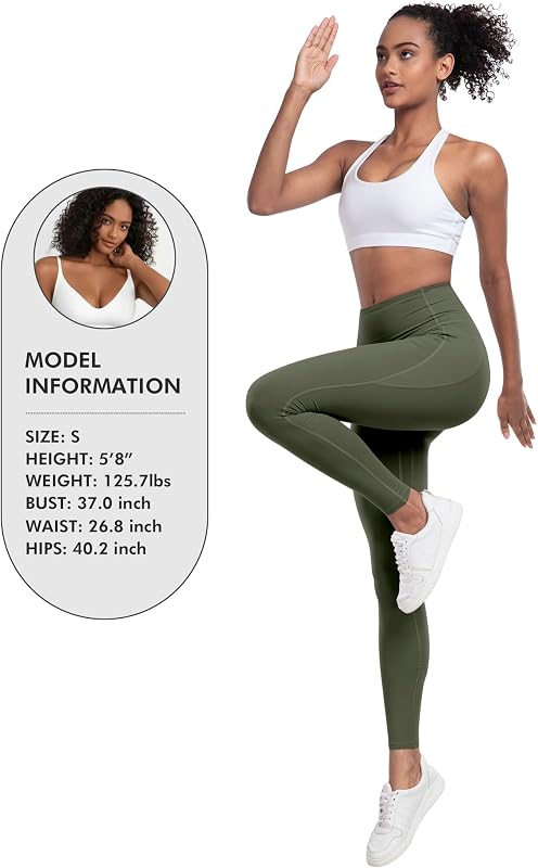 LZYVOO Leggings with Pockets for Women, 6 Packs Soft High Waisted Tummy Control Workout Yoga Pants(BlackGrayNavyWineGreenBrown-XL) image 7