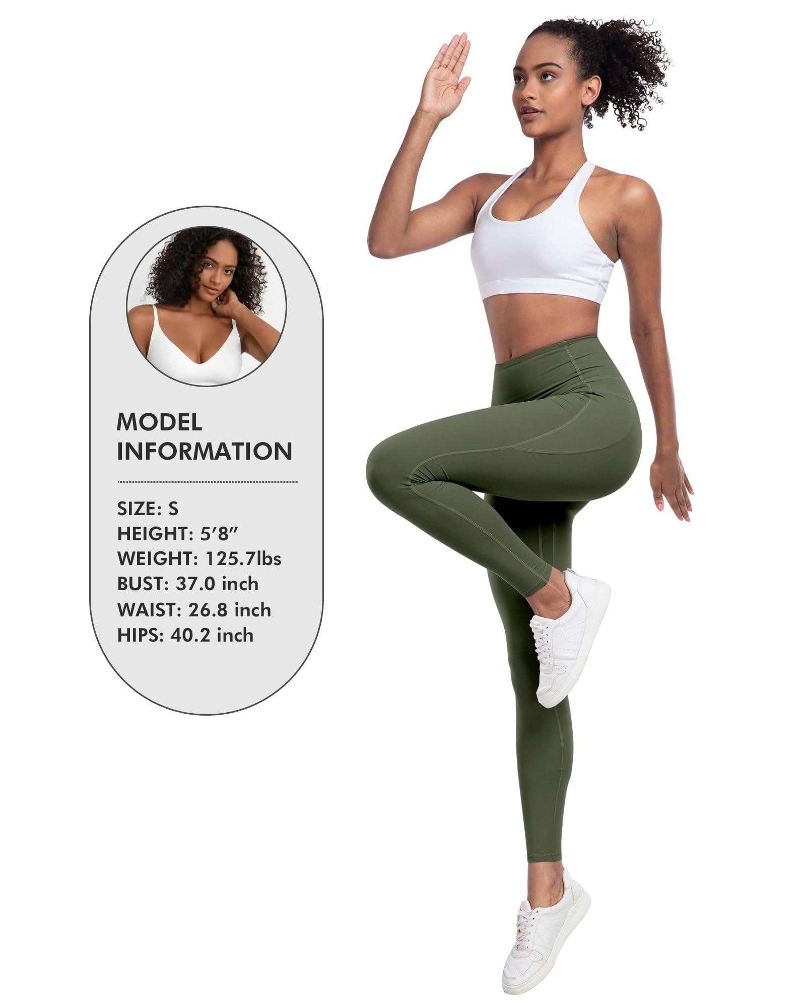 LZYVOO Leggings con bolsillos para mujer, 6 paquetes de pantalones de yoga suaves de cintura alta con control de abdomen