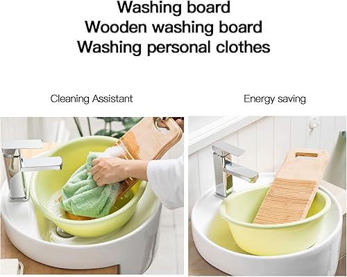 Miniatura 10 de awagas Tabla de lavado grande de bambú de 23.6 x 7.1 pulgadas, tabla de lavar a mano, tabla de lavar a mano para lavar la ropa, tabla de lavar a