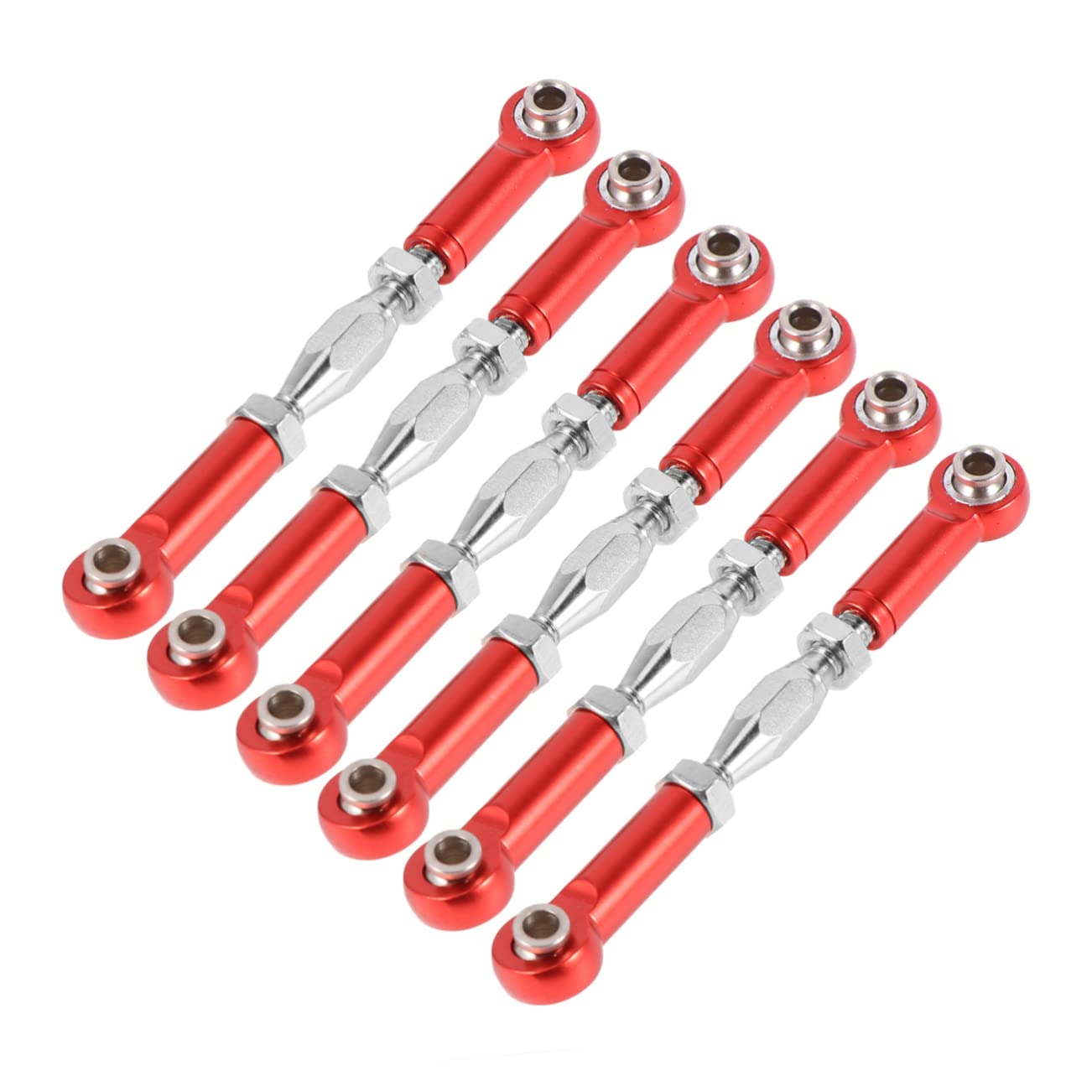 NAMOARLY Car Steering Linkage Rods 6pcs 71mm Aluminum Turnbuckle Rods Easy Installation for 1/10 Scale