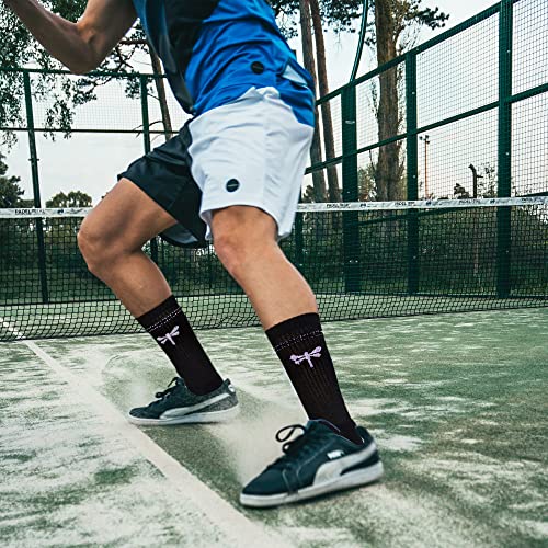 Villain Inside Black Crew Socks Mens Moisture Wicking Silver Infused Cushion Cotton Socks (Black L) #TOP5