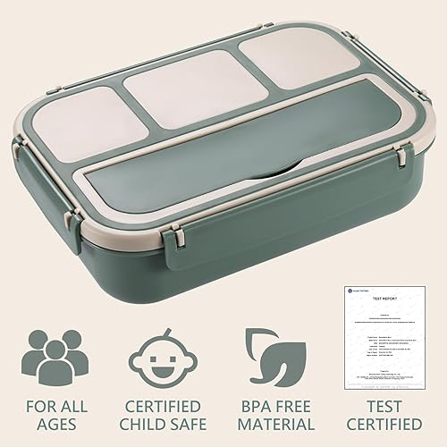 Miniatura 5 de Lonchera Bento para adultos para hombres y mujeres, lonchera Bento para niños y niñas, para la escuela, contenedores de almuerzo para adultos con 4
