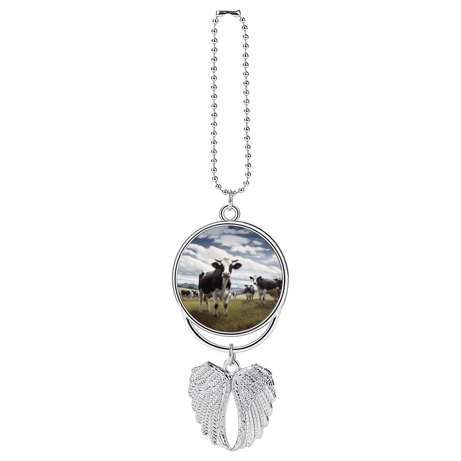 Farm Cow Pictures Car Charm Alloy Car Rear View Mirrors Hanging Ornaments Stylish Car Pendant Funny Auto Hanging Accessories Car Hanging Ornaments Gift for Women Men