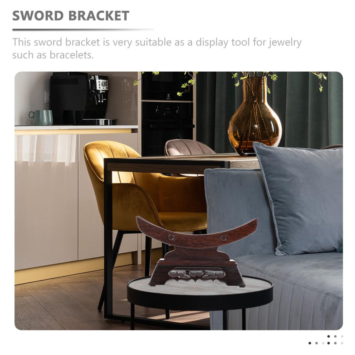 Abaodam Soporte de Espada de Escritorio de Madera de Palo de Rosa Superficie Lisa y Diseño Artístico Único para Almacenamiento Práctico Hogar