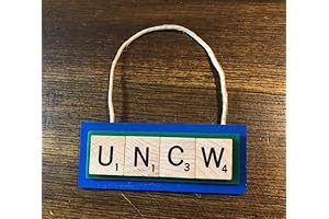 UNCW University North Carolina Wilmington Hawks Christmas Ornament Letters Tile