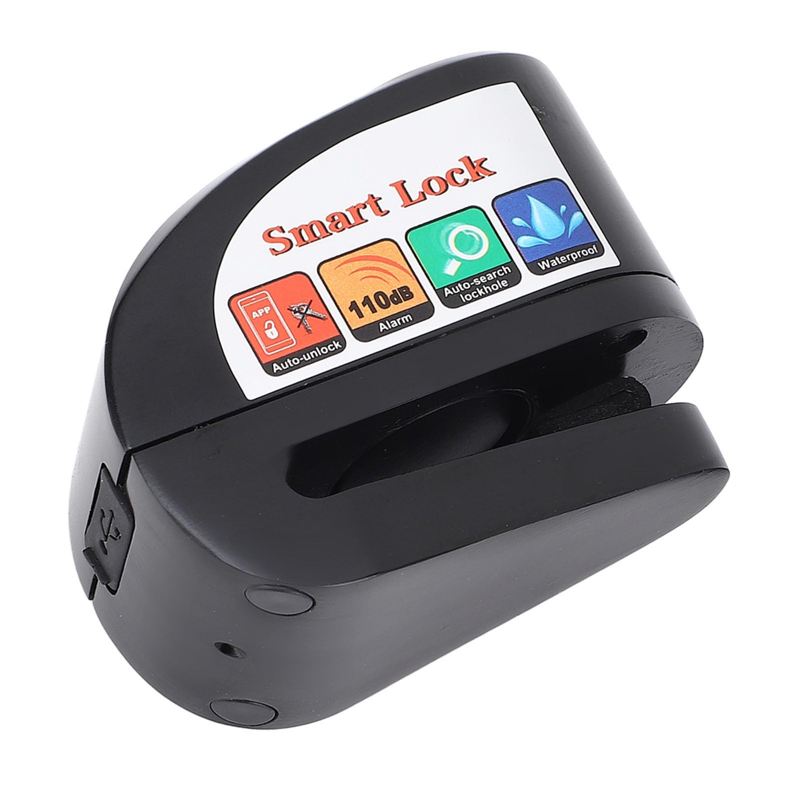Bloque-Disque D'alarme, Antivol de Frein de Roue de Moto avec Déverrouillage Bluetooth, Positionnement Automatique, pour Vélos, Vélos électriques, Motos