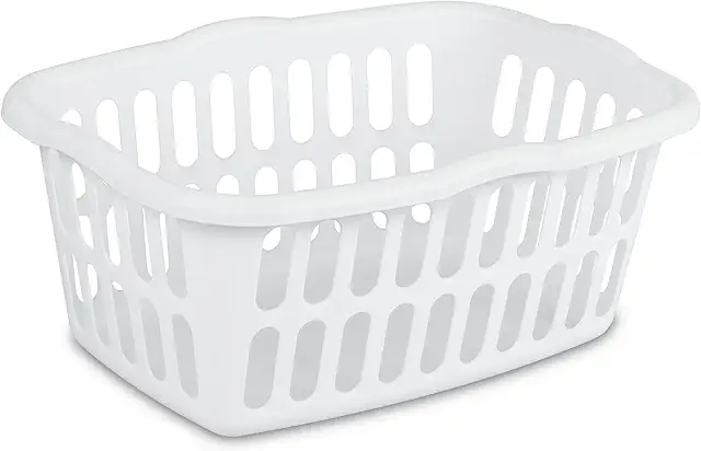 Sterilite 12-Pack White Laundry Basket - 1.5 Bushel Plastic Hamper with Handles