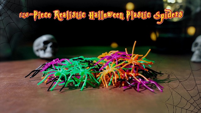 Amazon.com: Aoriher 120 Pieces Plastic Spiders Halloween Small