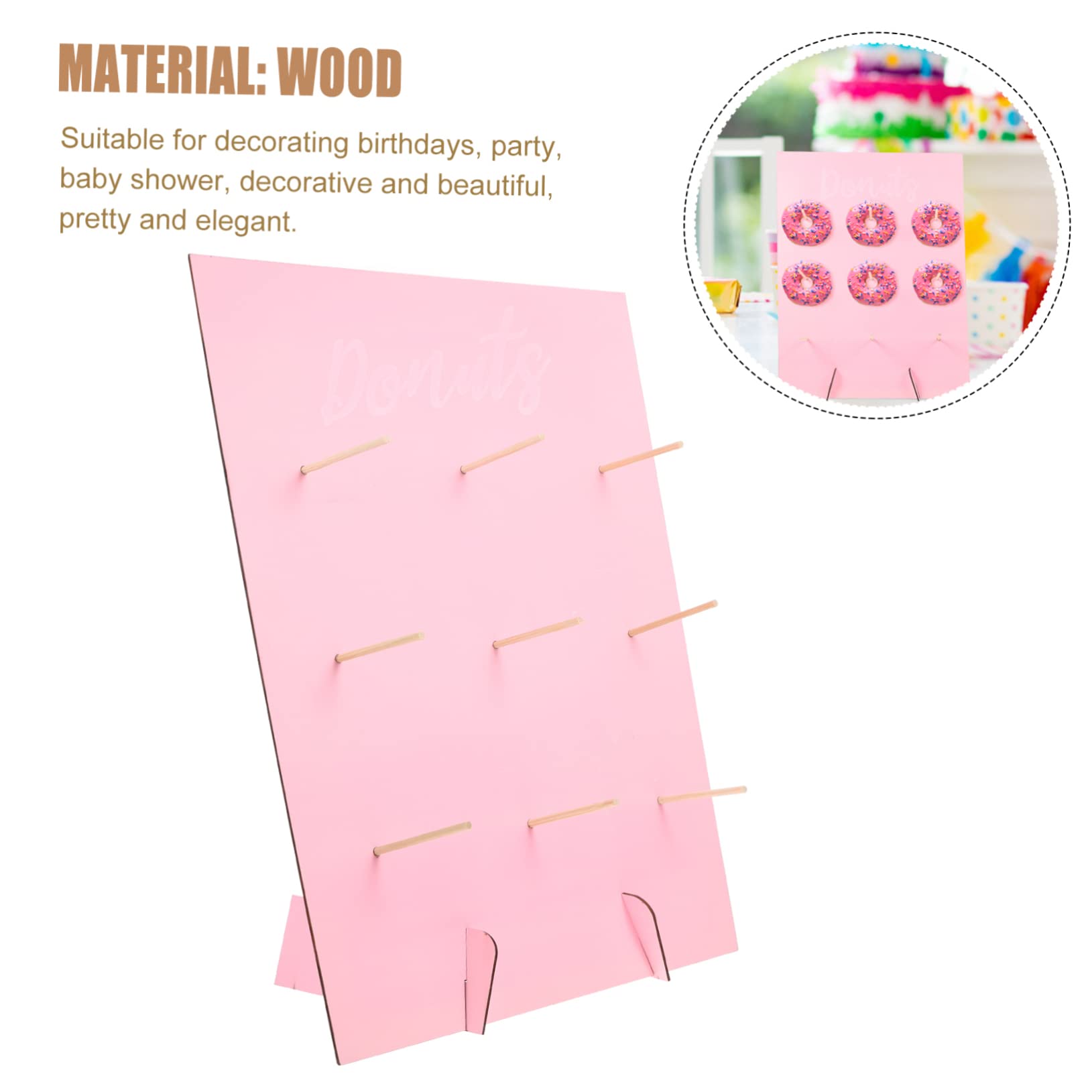 BESTonZON 2pezzi Espositore Legno Per Ciambelle Stand Decorativo Per Feste Di Compleanno e Shower Stabile e Dal Design Elegante Per Rivelare Genere Del