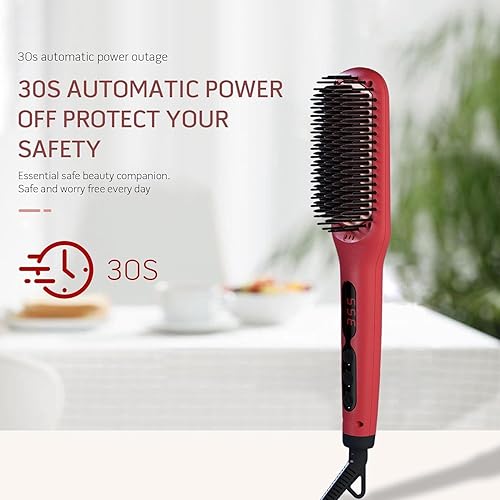 Miniatura 5 de Cepillo alisador de pelo Megawise Pro cerámico iónico actualizado  Calentamiento rápido de 20s, apagado automático, anti quemaduras, voltaje dual,