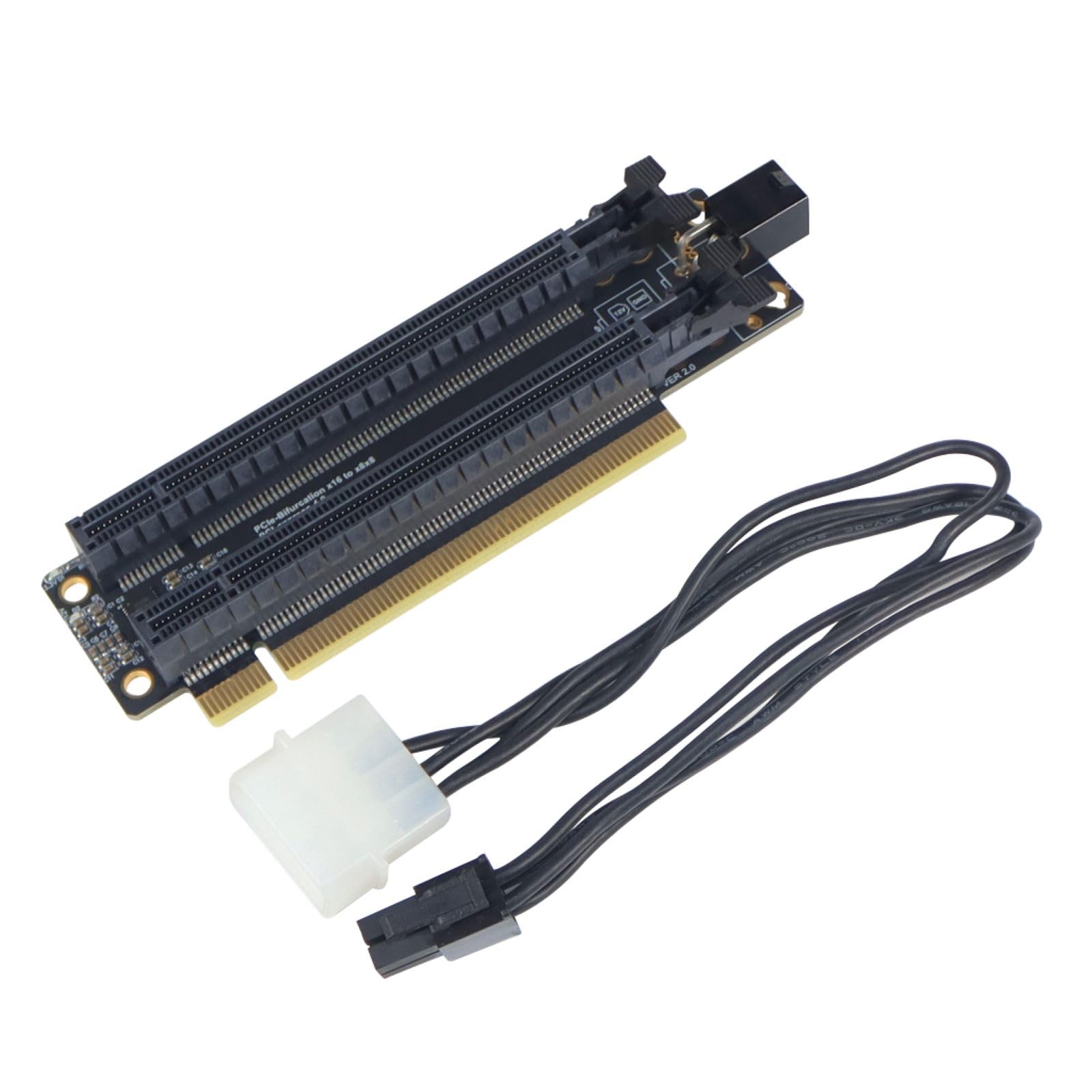 Tarjeta de expansión PCI-E 4.0 x16 1 a 2 GEN4 GEN3 Split Cads configurables como divisor de reloj IC de modo X8X8 1 a 2