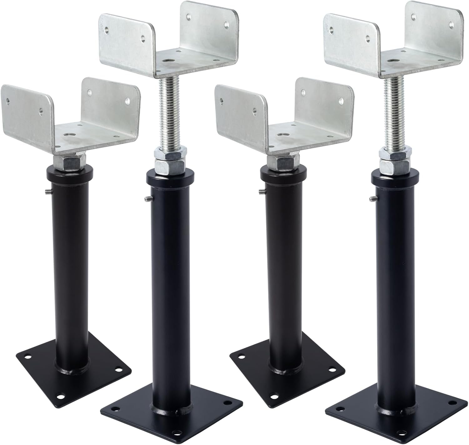 U-förmig pfostenstütze höhenverstellbar, 4 Stück, Einstellbar Bereich 38-48cm, für Zäune, Unterstände, Pergolen, Carports, Bauarbeiten (28-38cm/ 4 Pack)