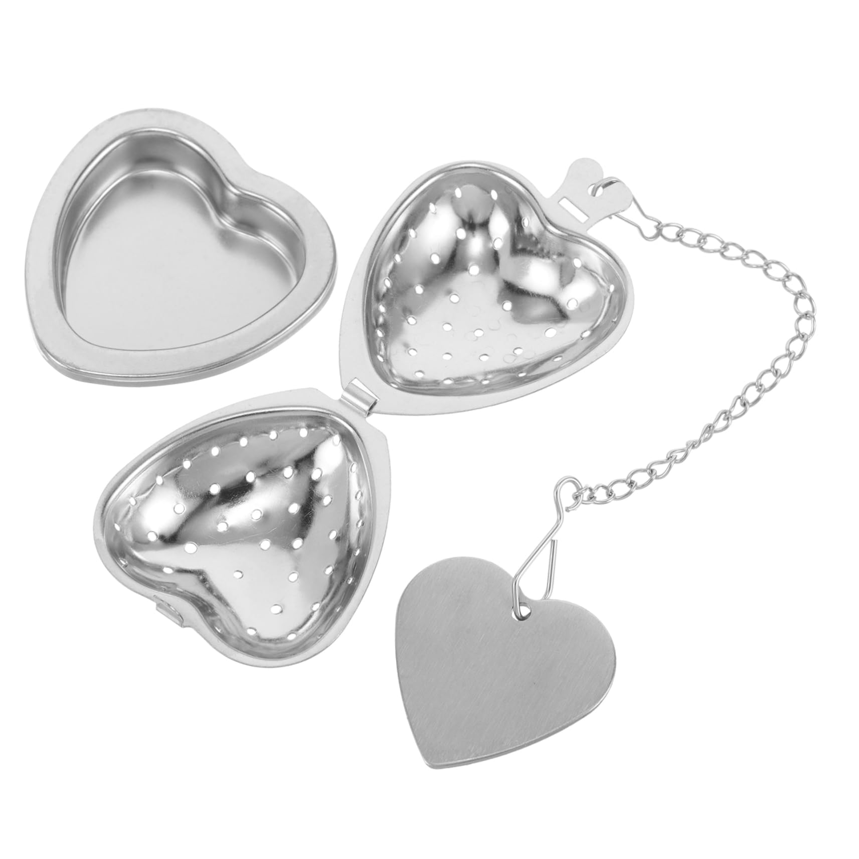 SOLUSTRE Heart Shaped Stainless Steel Tea Infuser Reusable Loose Leaf Strainer with Chain for Home Tea House Ultrafine Filtration for Elegant Present